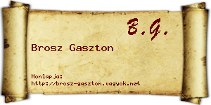 Brosz Gaszton névjegykártya